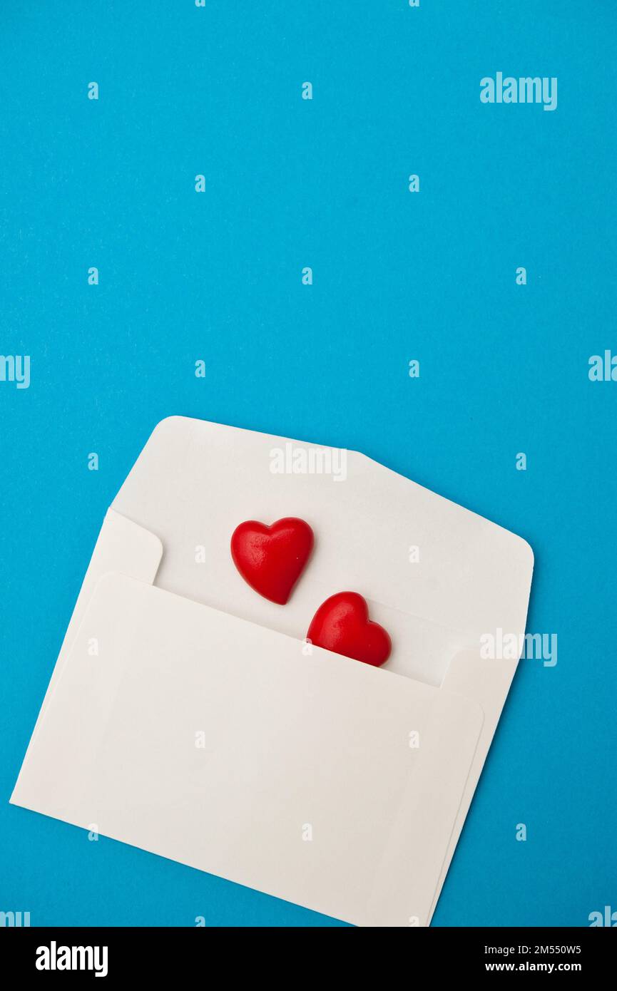hearts shapes coming out of an envelope, valentine concept Stock Photo