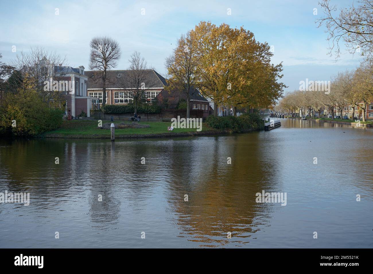 A canal in Amsterdam, holanda, netherlands during autumn  and winter Stock Photo