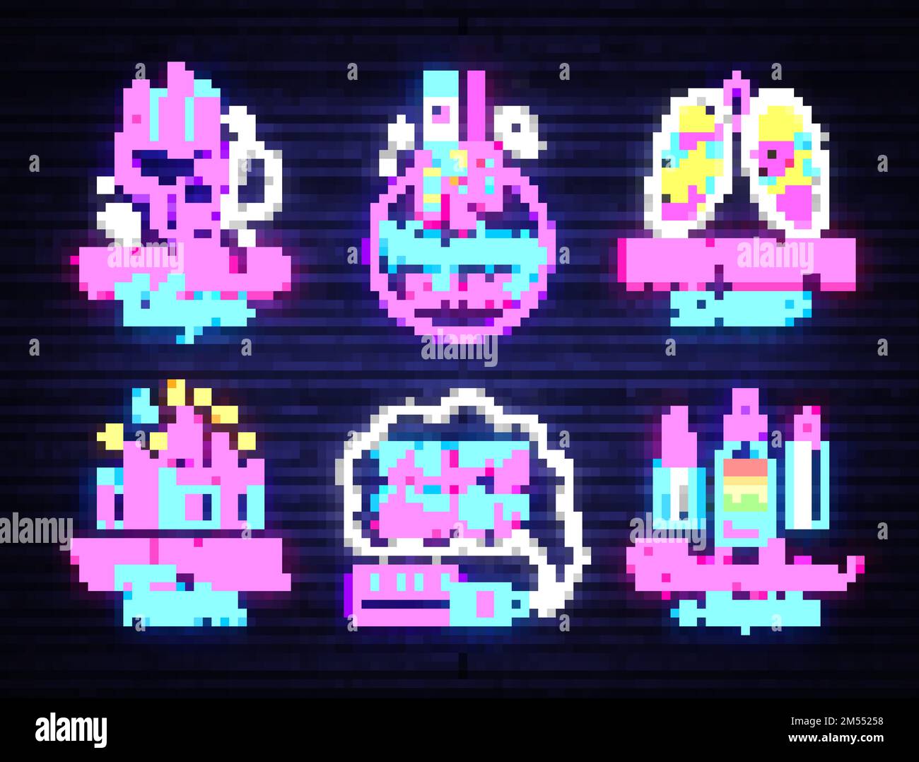 Vape Shop Logo collection Neon Vector. Vape neon sign set, Conceptual