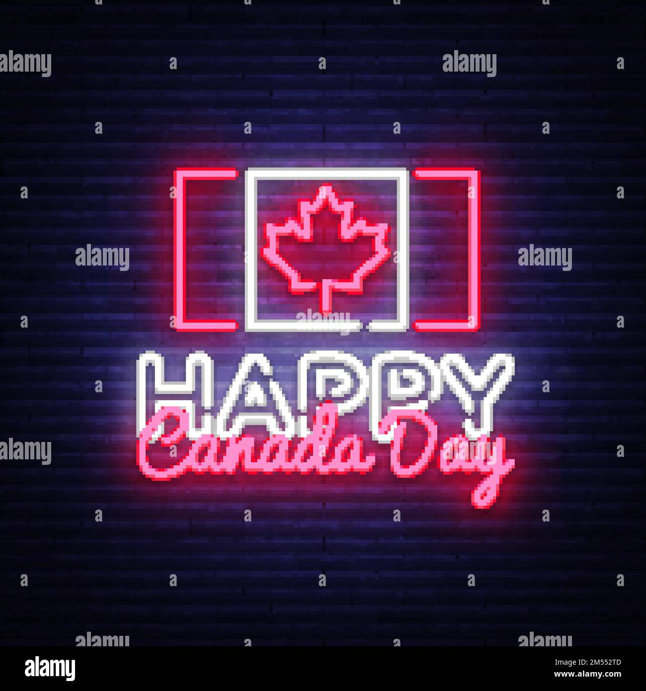 Happy Canada Day Greeting Card Design template modern trend style