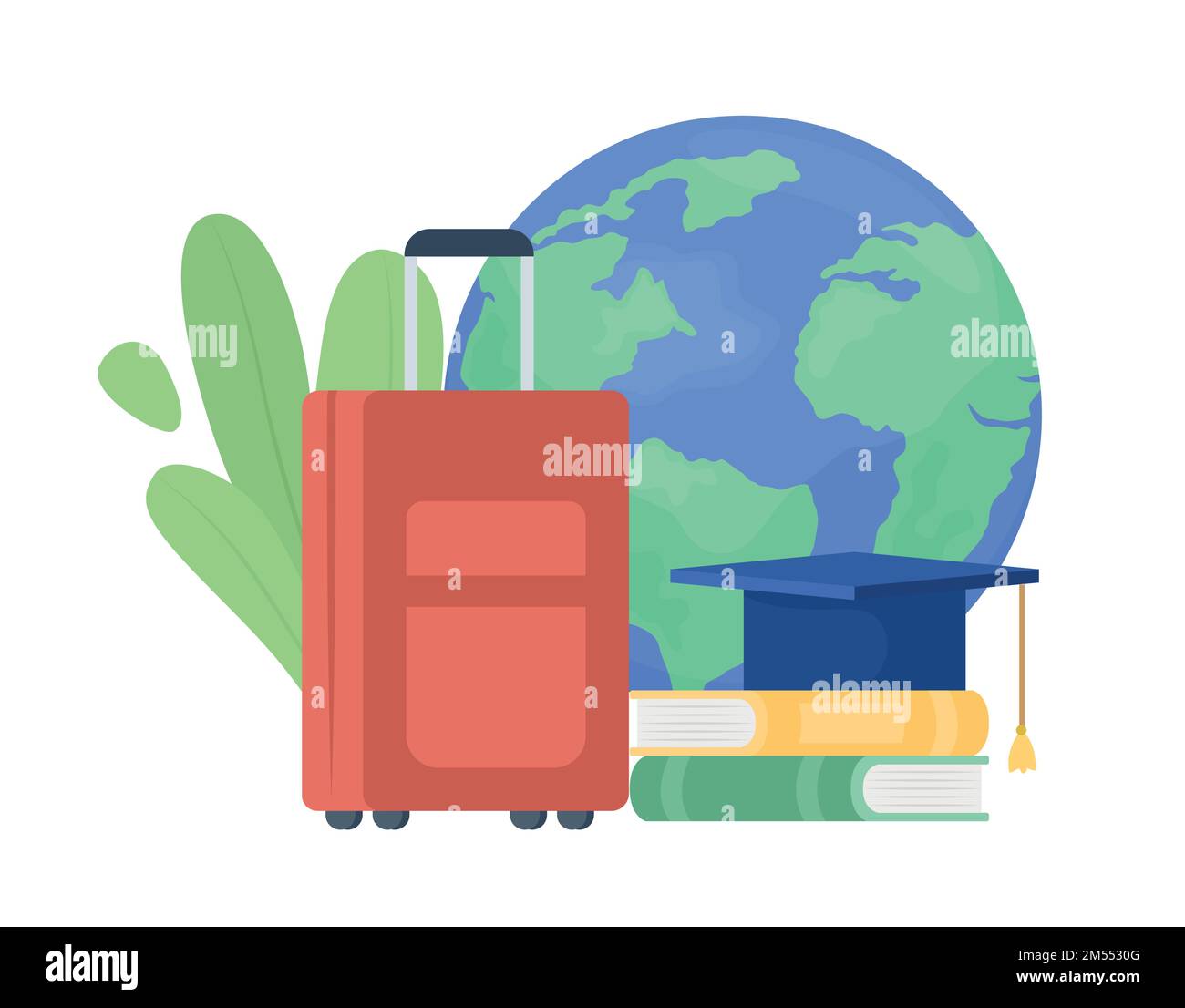 International education elements flat concept vector illustration Stock Vector