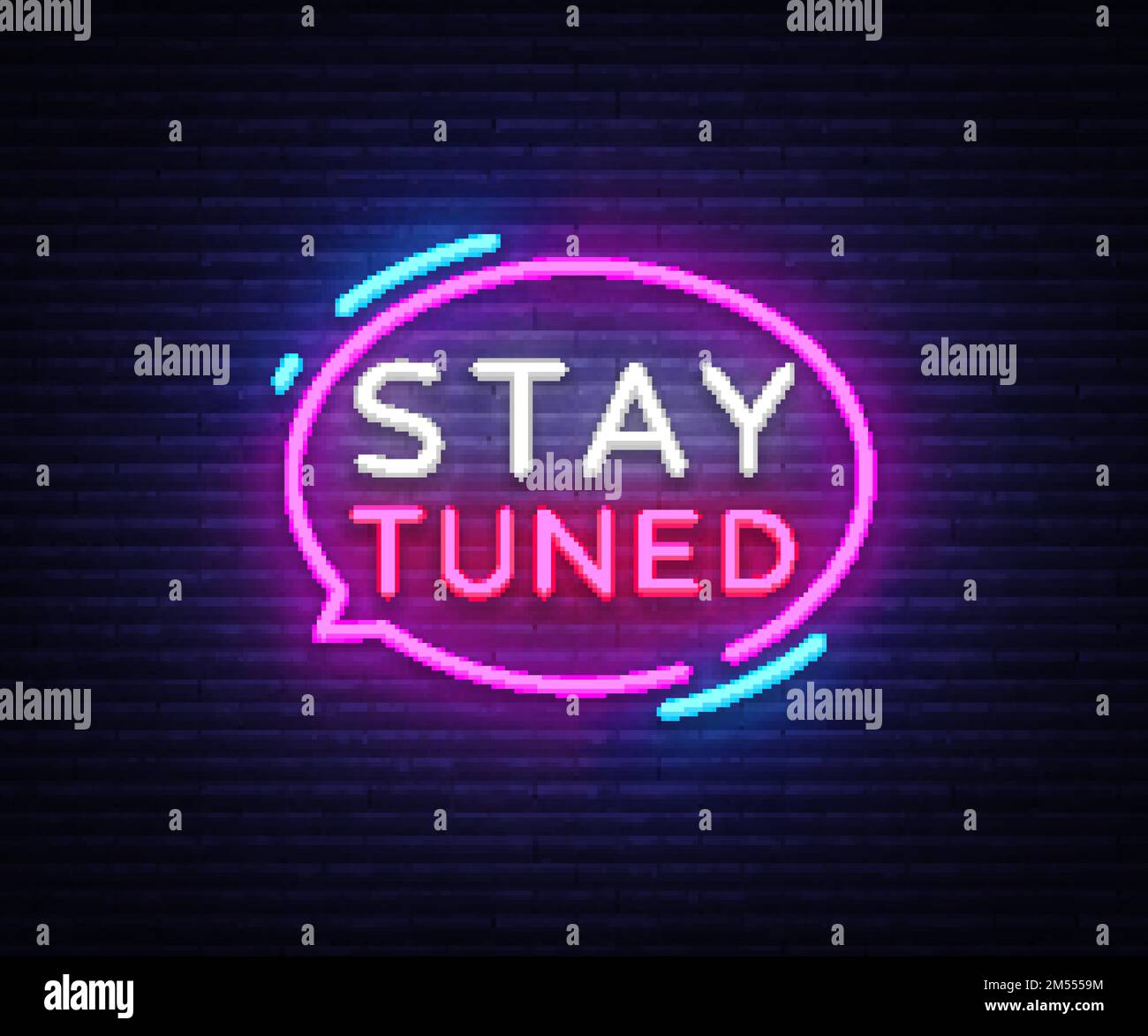 Stay Tuned neon signs vector. Stay Tuned Design template neon sign