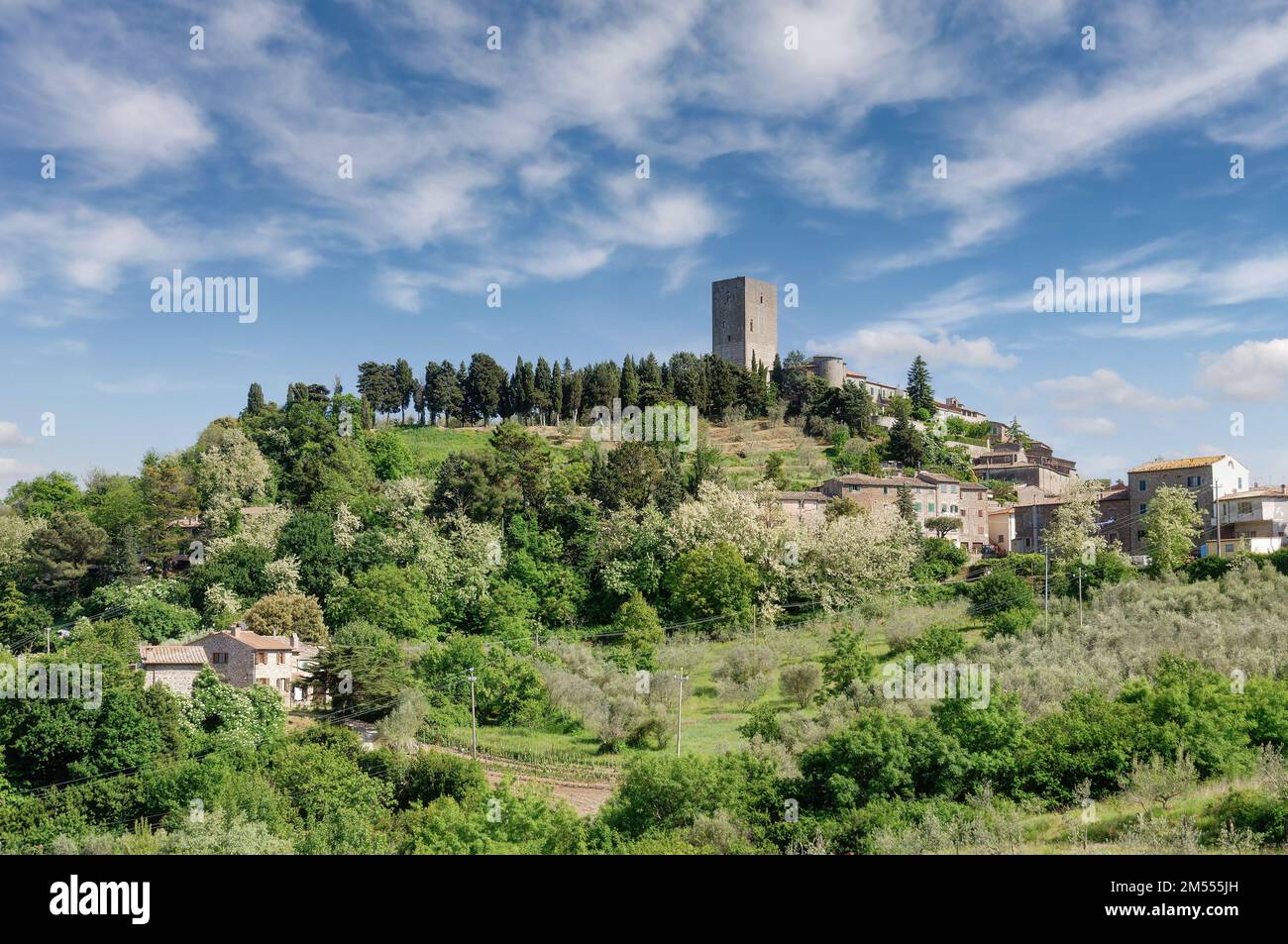 Village of Montecatini Val di Cecina close to Volterra,Tuscany,Italy Stock Photo
