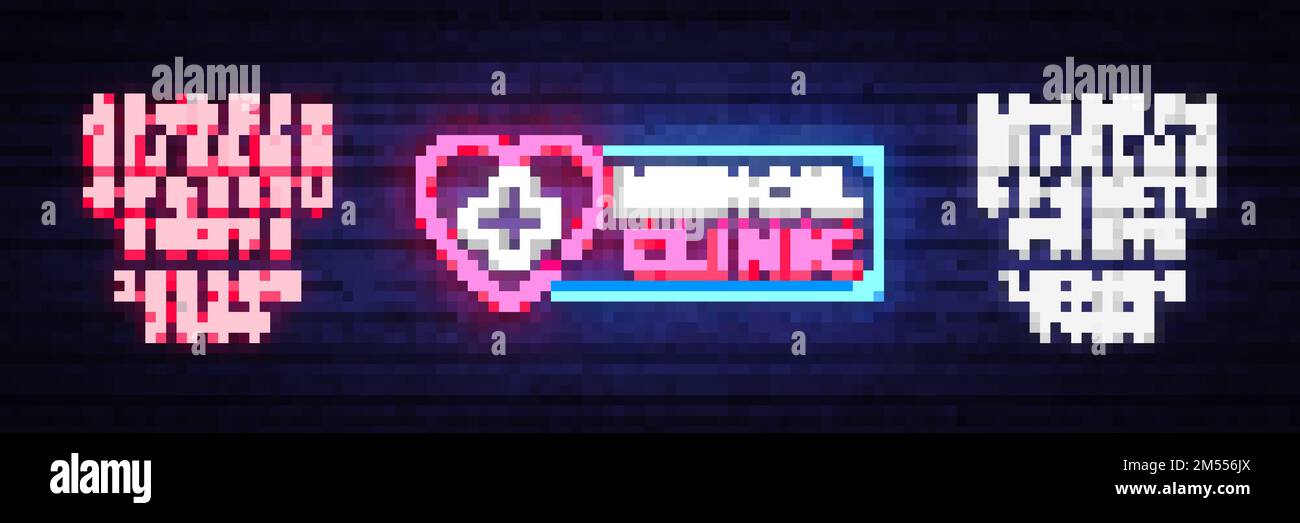 Medical Clinic neon signboard vector. Medical neon glowing symbol