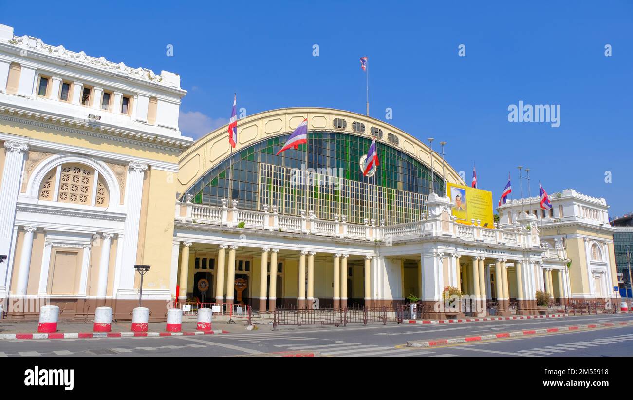 Hua Lamphong is a train station in Bangkok, Thailand Stock Photo