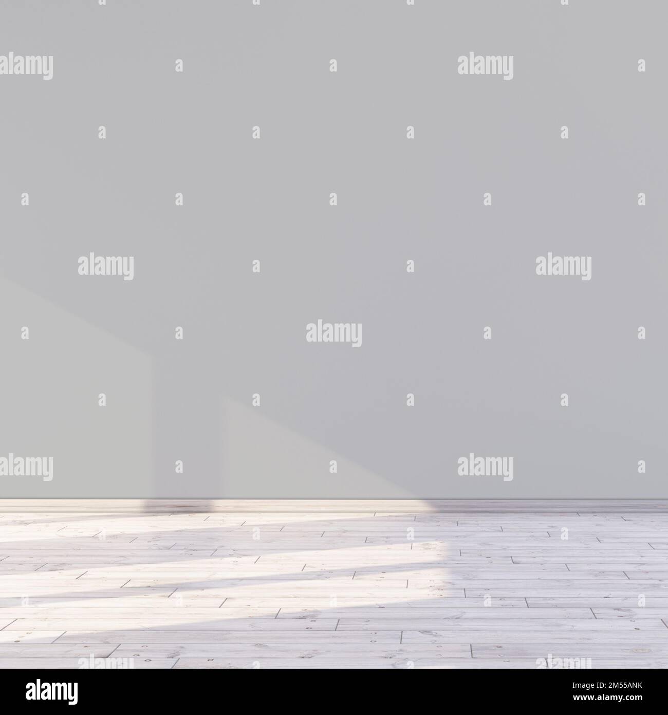 Empty room with light grey empty wall and sunlight through window in a ...