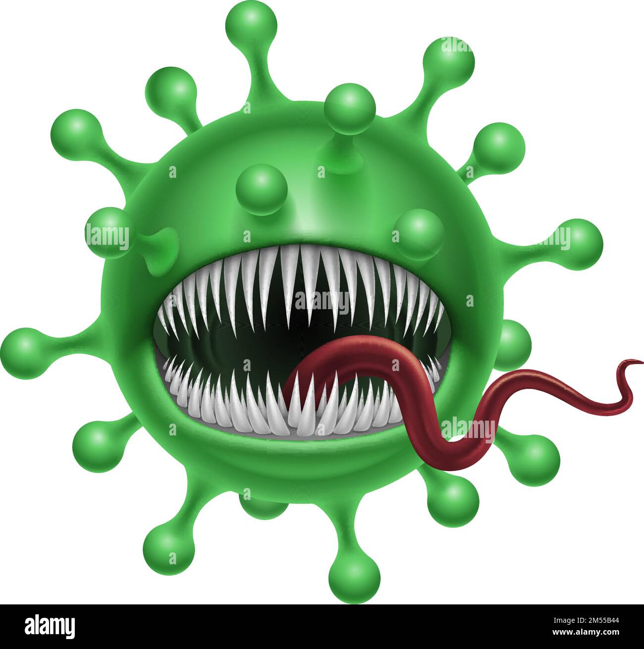 Corona Covid-19 Virus Monster With A Scary Face PNG Images