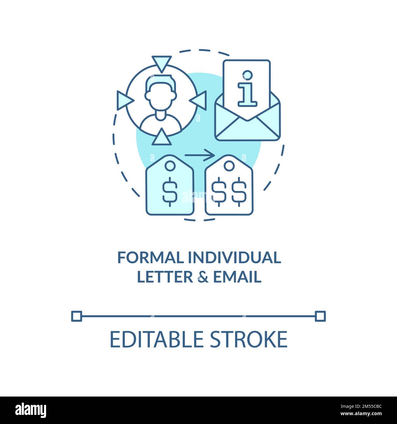 Formal individual letter and email blue concept icon Stock Vector Image ...