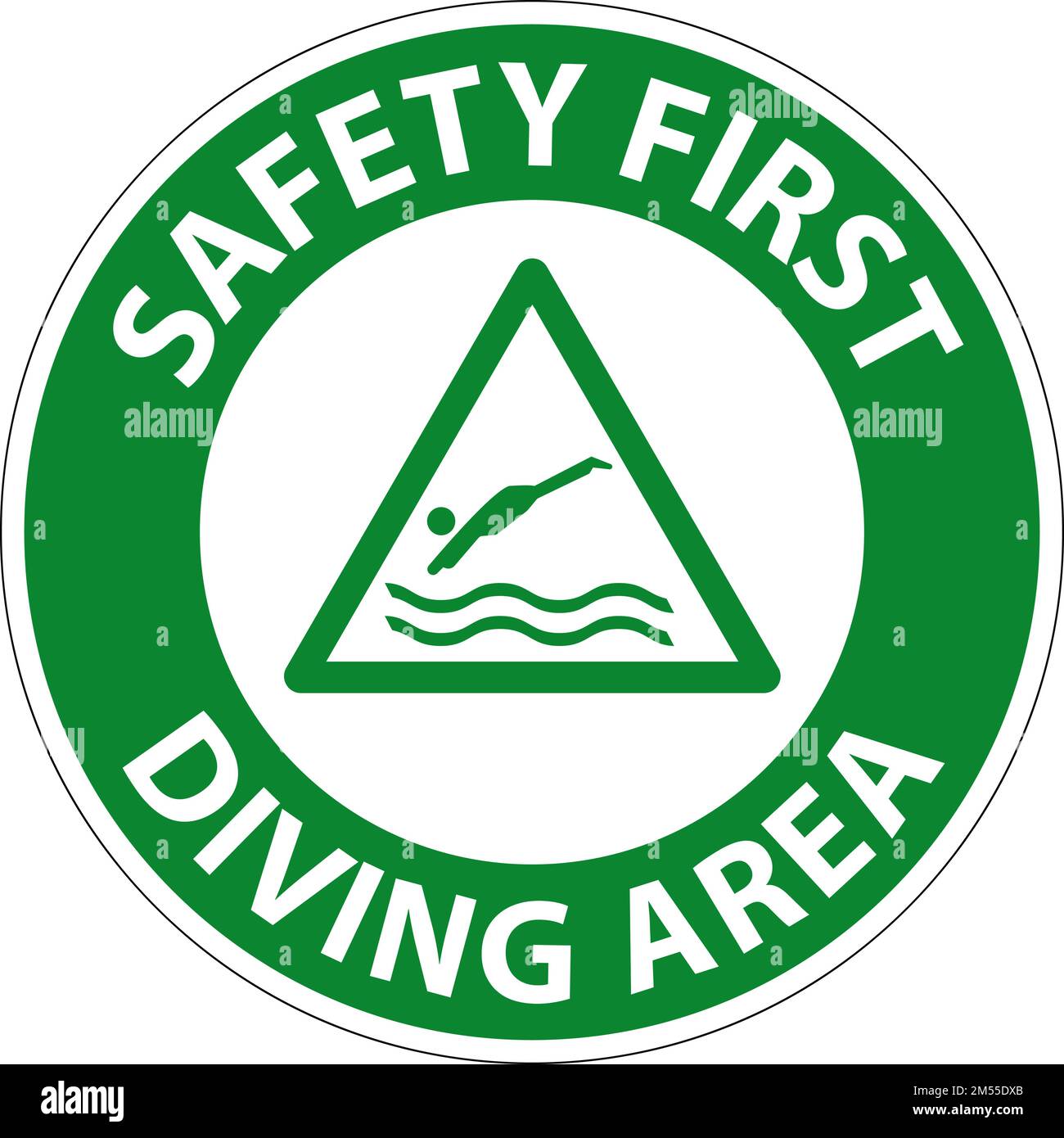 Safety First Diving Area Hazard Sign On White Background Stock Vector Image & Art Alamy