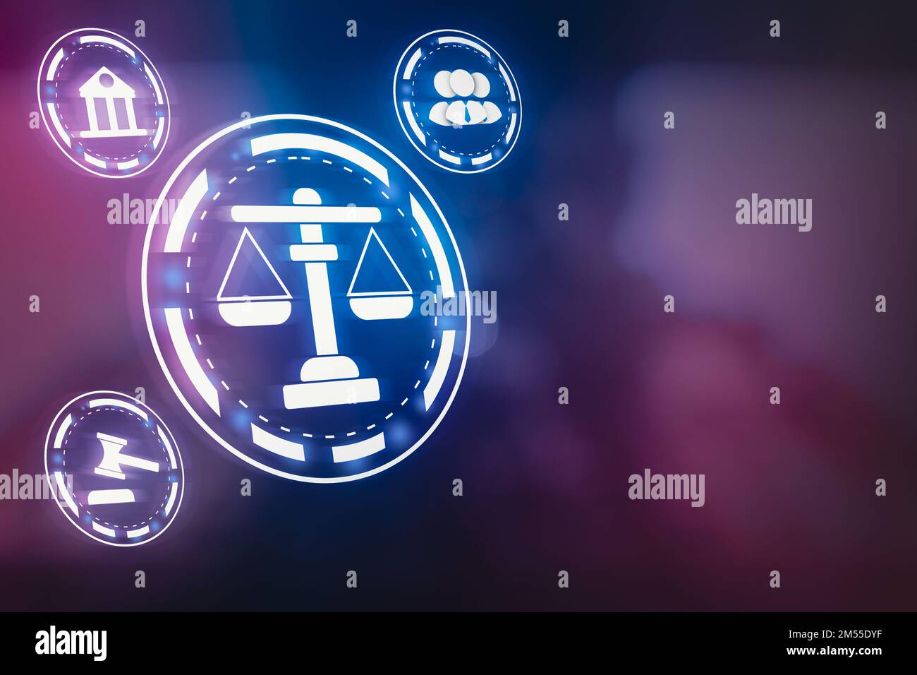 Legal advice technology service concept with copy space. Balance of