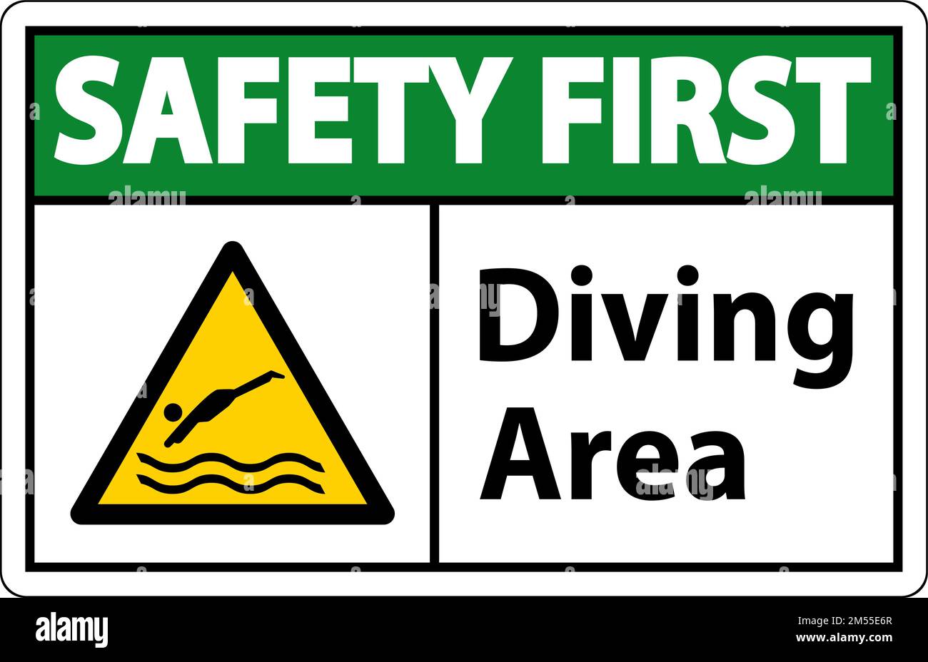 Safety First Diving Area Hazard Sign On White Background Stock Vector Image & Art Alamy