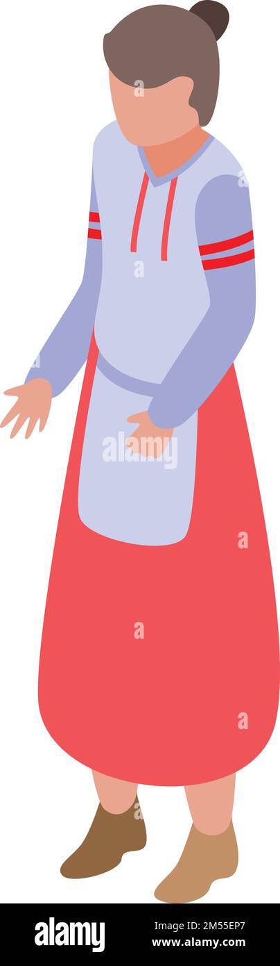 Belarus girl icon isometric vector. Country travel. World nature Stock Vector