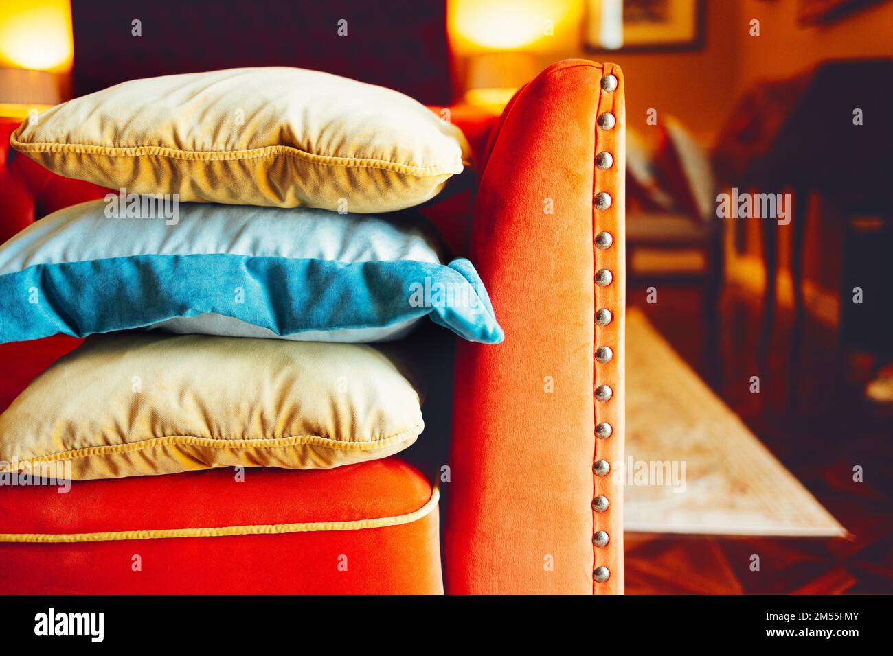 Colourful cushions sofa hi-res stock photography and images - Alamy