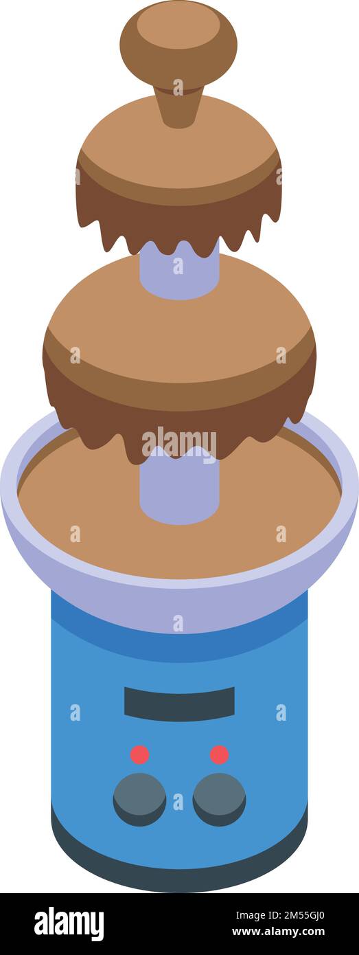 Cocoa fountain icon isometric vector. Chocolate fondue. Food waterfall ...
