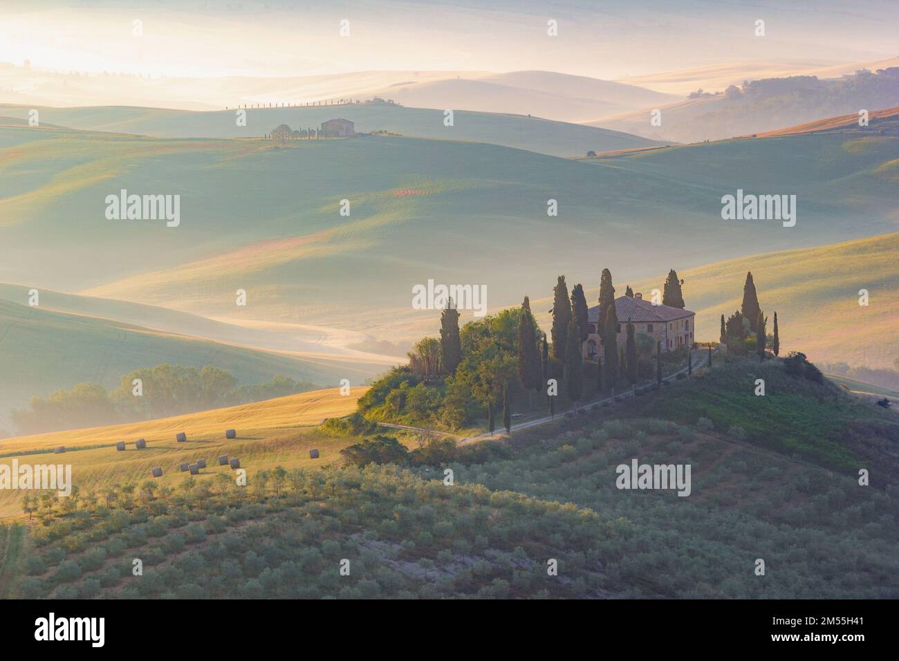 Landscape in Tuscany, Italian countryside Stock Photo