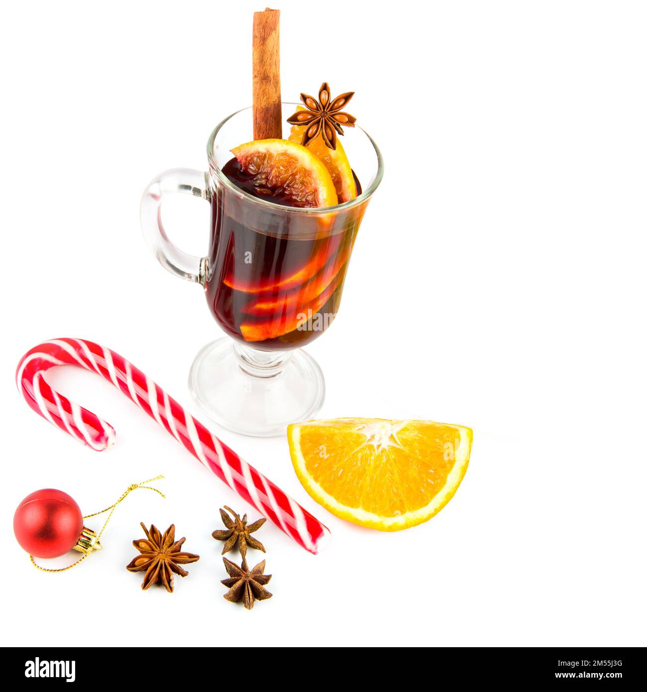 Mulled wine, fruits and spices isolated on white background. Free space for text Stock Photo Alamy