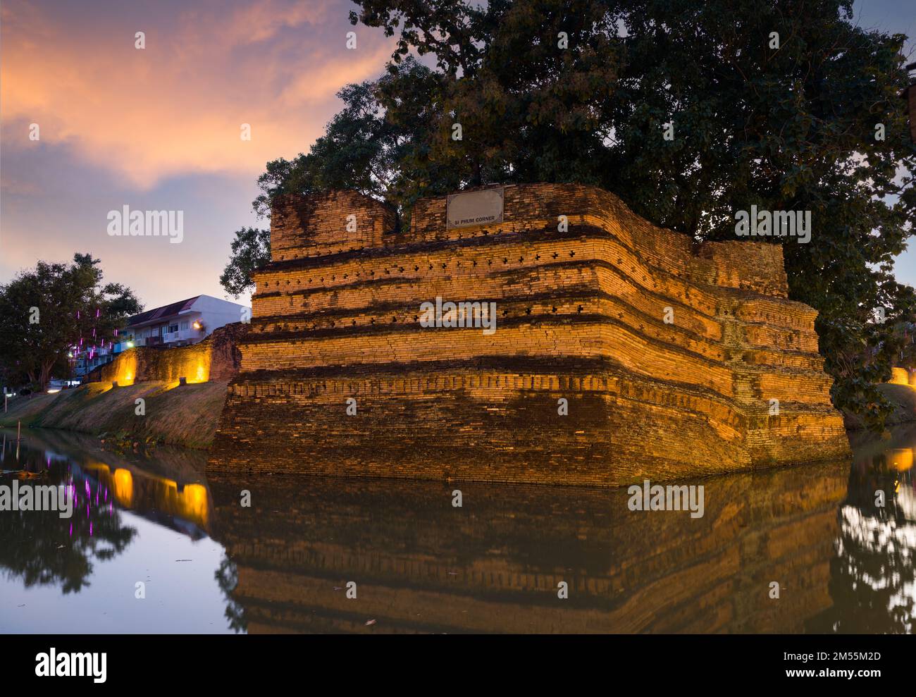 Historical Si Phum corner at evening time. Chiang Mai city 