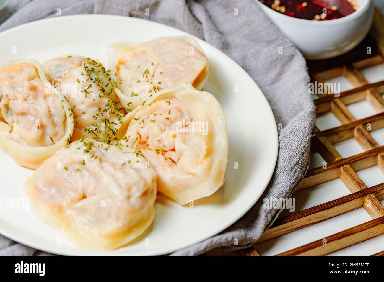 kimchimandu, Korean kimchi dumpling Kimchi dumplings are stuffed with