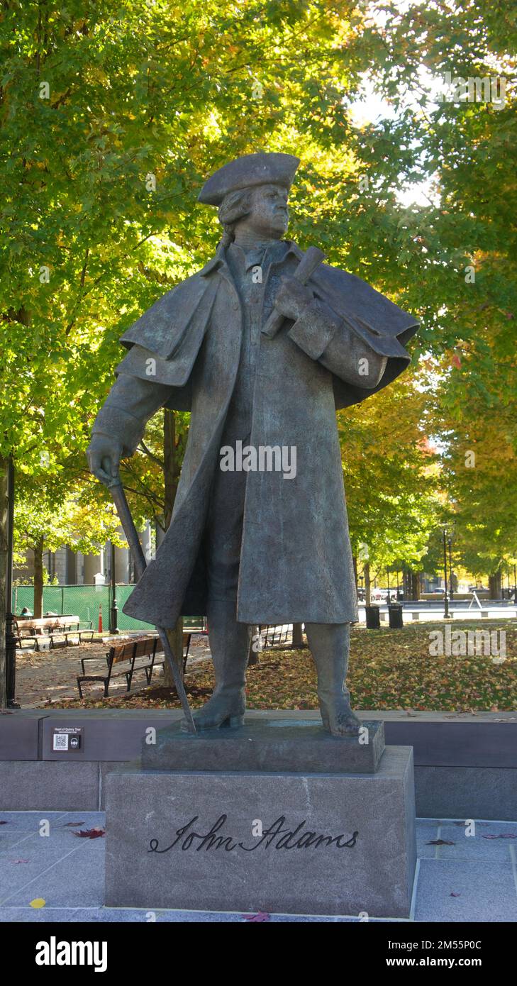 October 22 2022 quincy ma  Statue of John Adams - second president of the US. Stock Photo