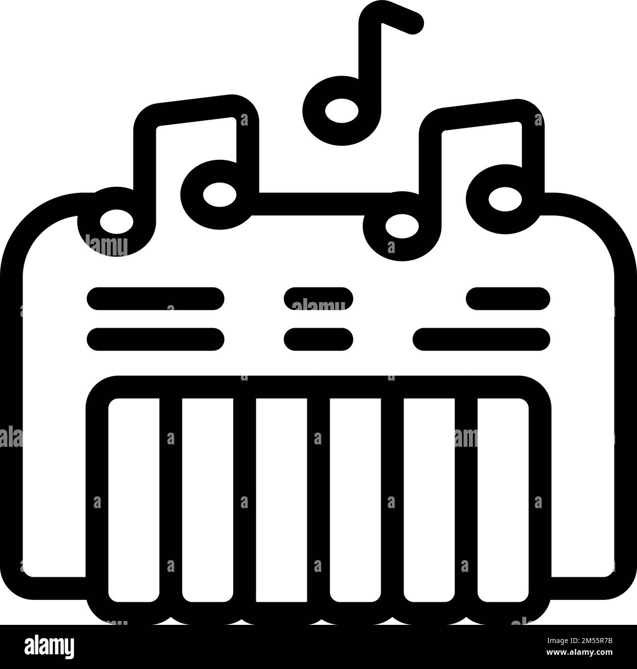 Music lesson icon outline vector. School learn. Monitor toddler Stock