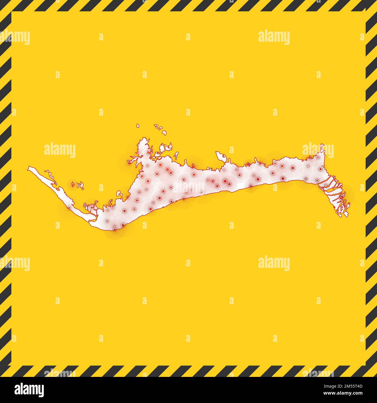 Grand Bahama closed - virus danger sign. Lock down island icon. Black