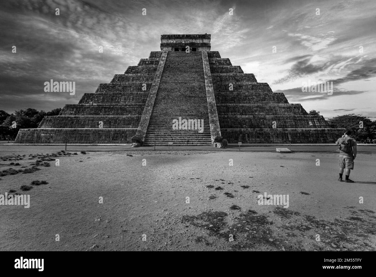 An aerial view of Chichen Itza building in Yucatan Stock Photo