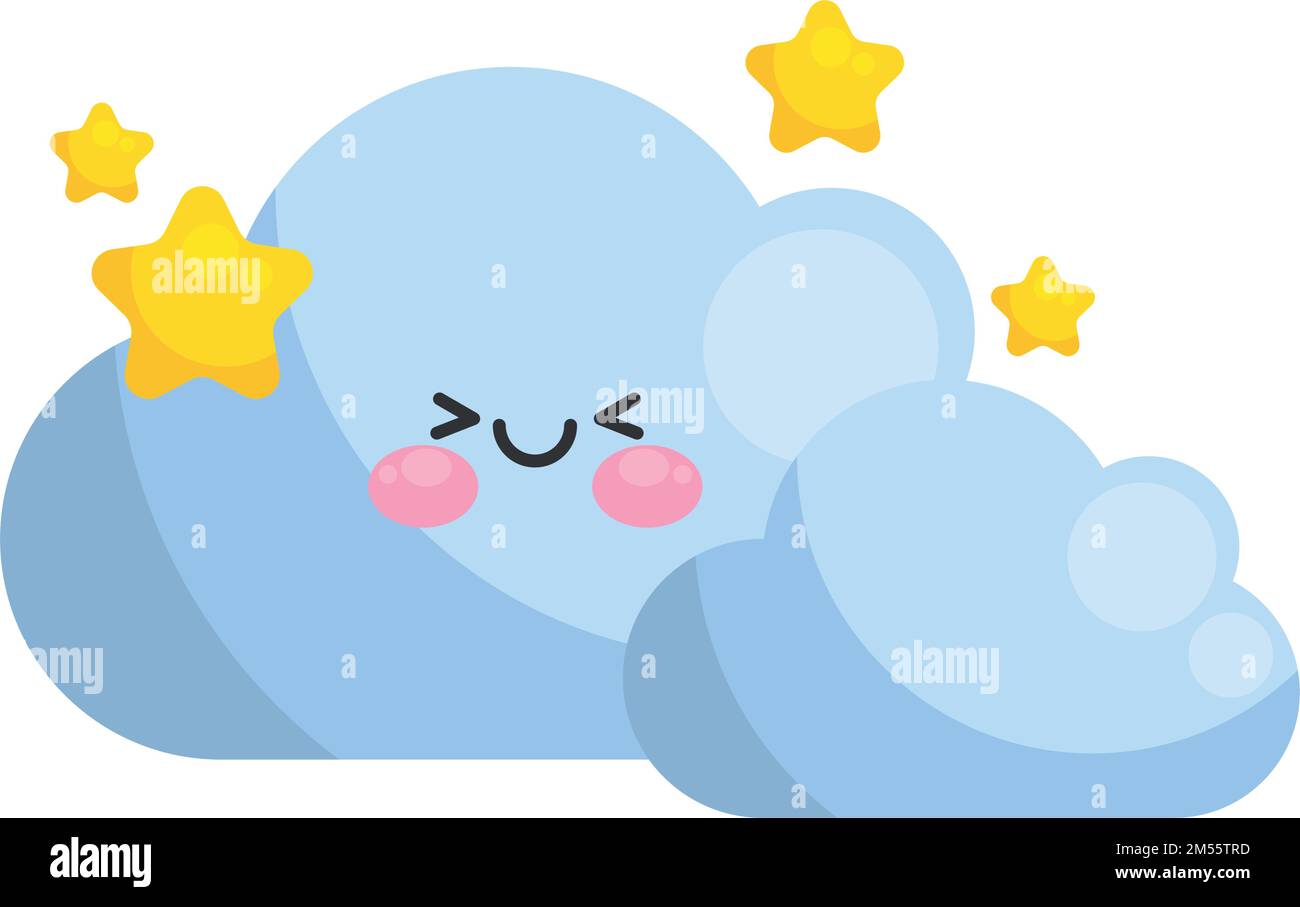 clouds kawaii sky character Stock Vector Image & Art - Alamy
