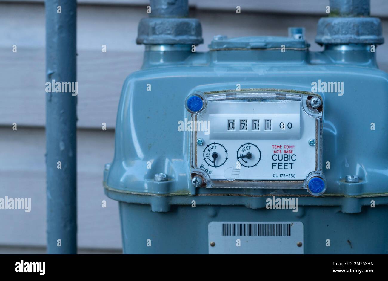 A closeup shot of a gas meter's digital indicator Stock Photo Alamy