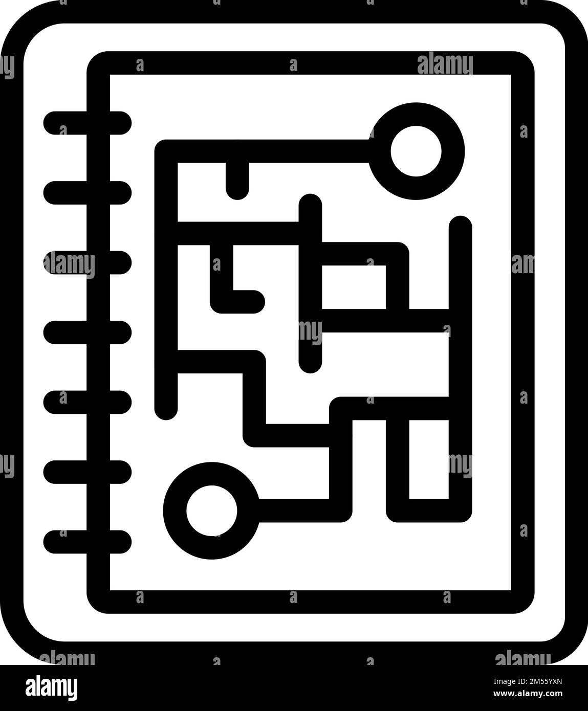 Notepad route icon outline vector. Tourism travel. Student study Stock ...