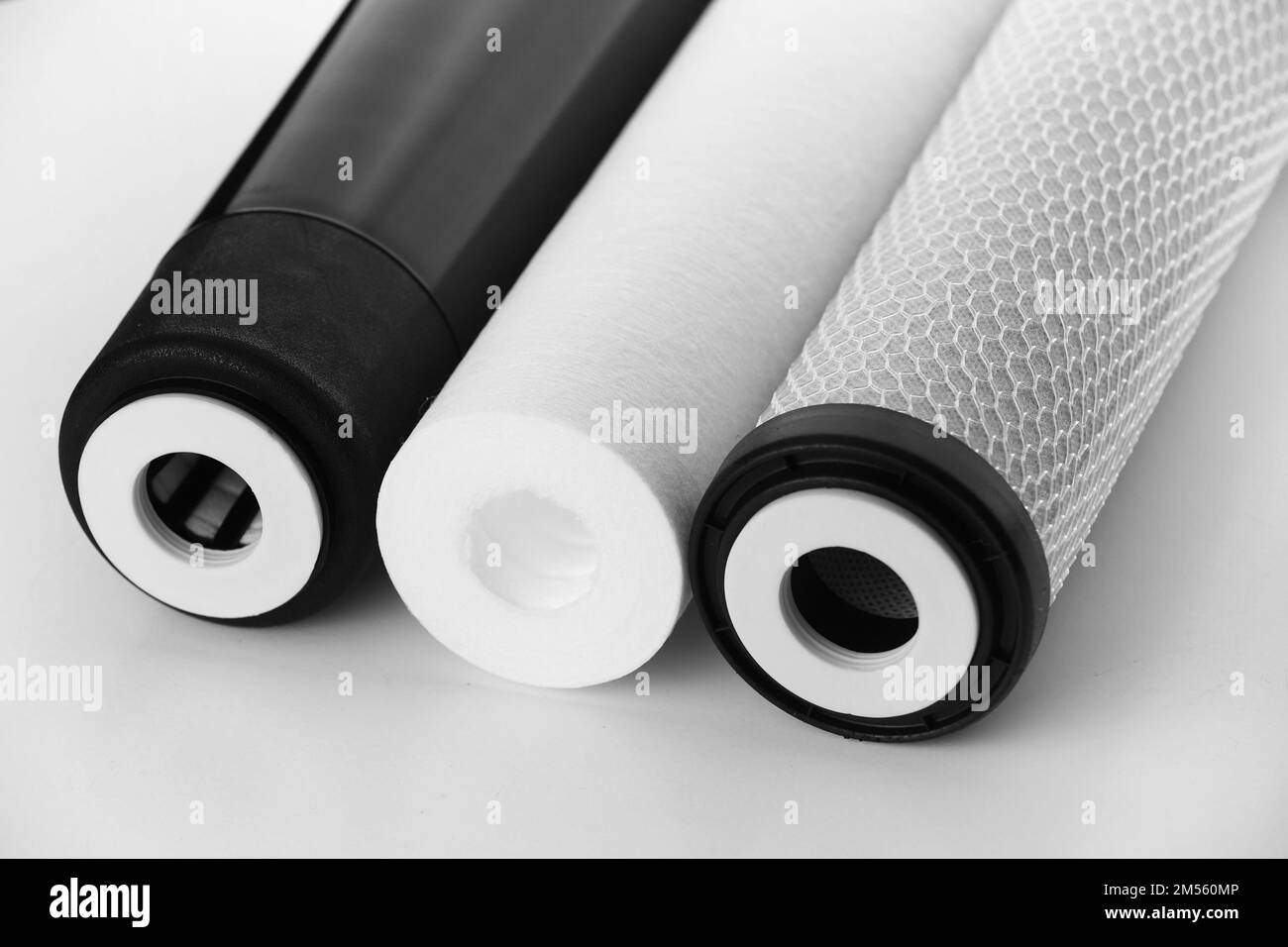 Cropped three filter cartridges for house water filtration system