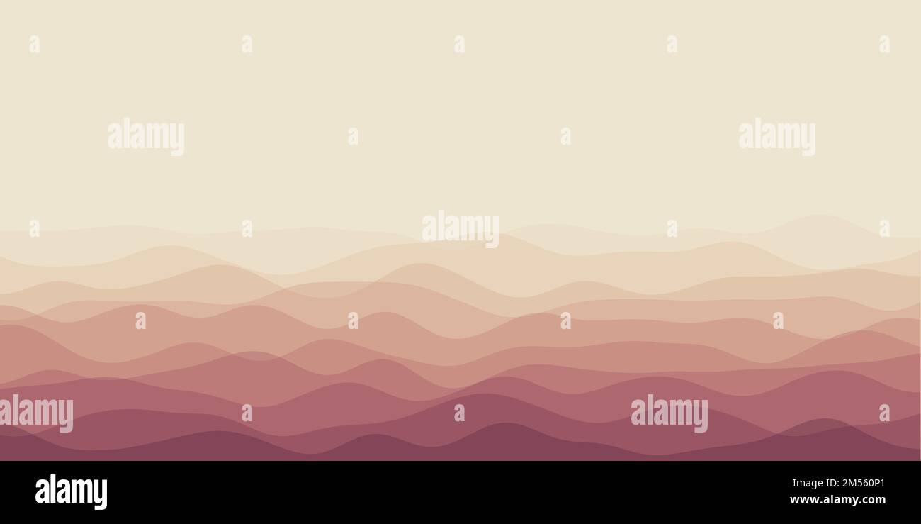 Abstract waves cover. Horizontal background with curves in yellow and ...