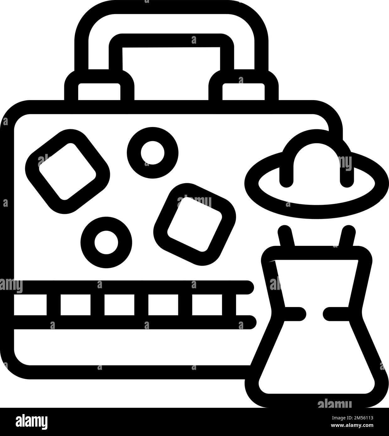 Travel case icon outline vector. World tourism. Abroad culture Stock