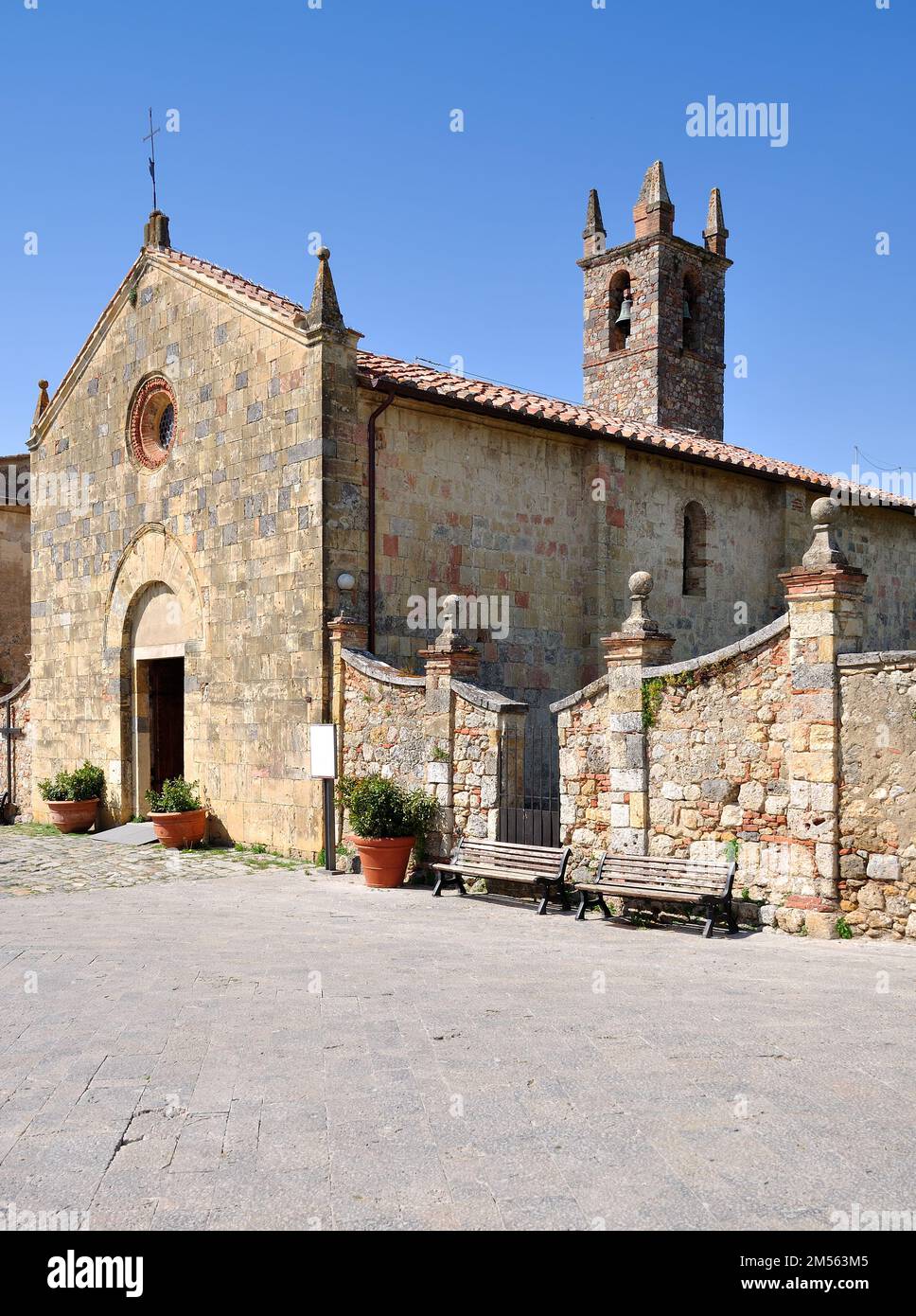Santa Maria Assunta Church,Monteriggioni,Tuscana,Italy Stock Photo