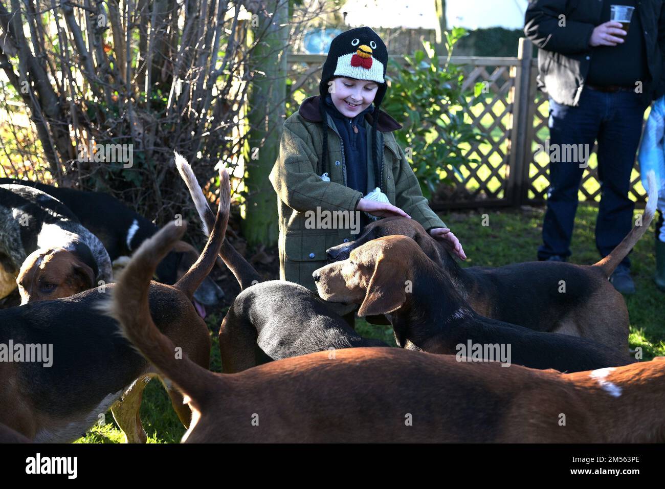 Matching Green Essex, UK. 26th Dec, 2022. A young boy admires the