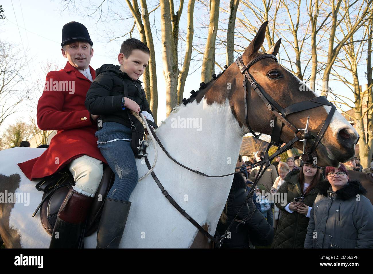 Matching Green Essex, UK. 26th Dec, 2022. The Hunt Master with a young