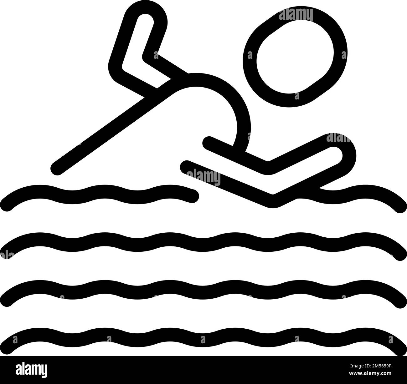 Kid swim icon outline vector. Water camp. Sea activity Stock Vector