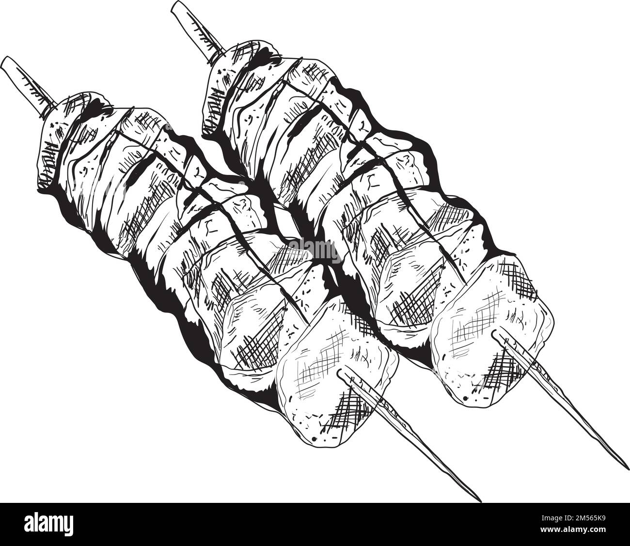 skewers bbq sketch Stock Vector Image & Art - Alamy