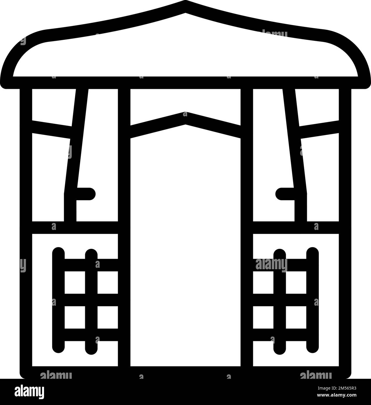 Gazebo altcove icon outline vector. Pergola house. Patio pavilion Stock ...