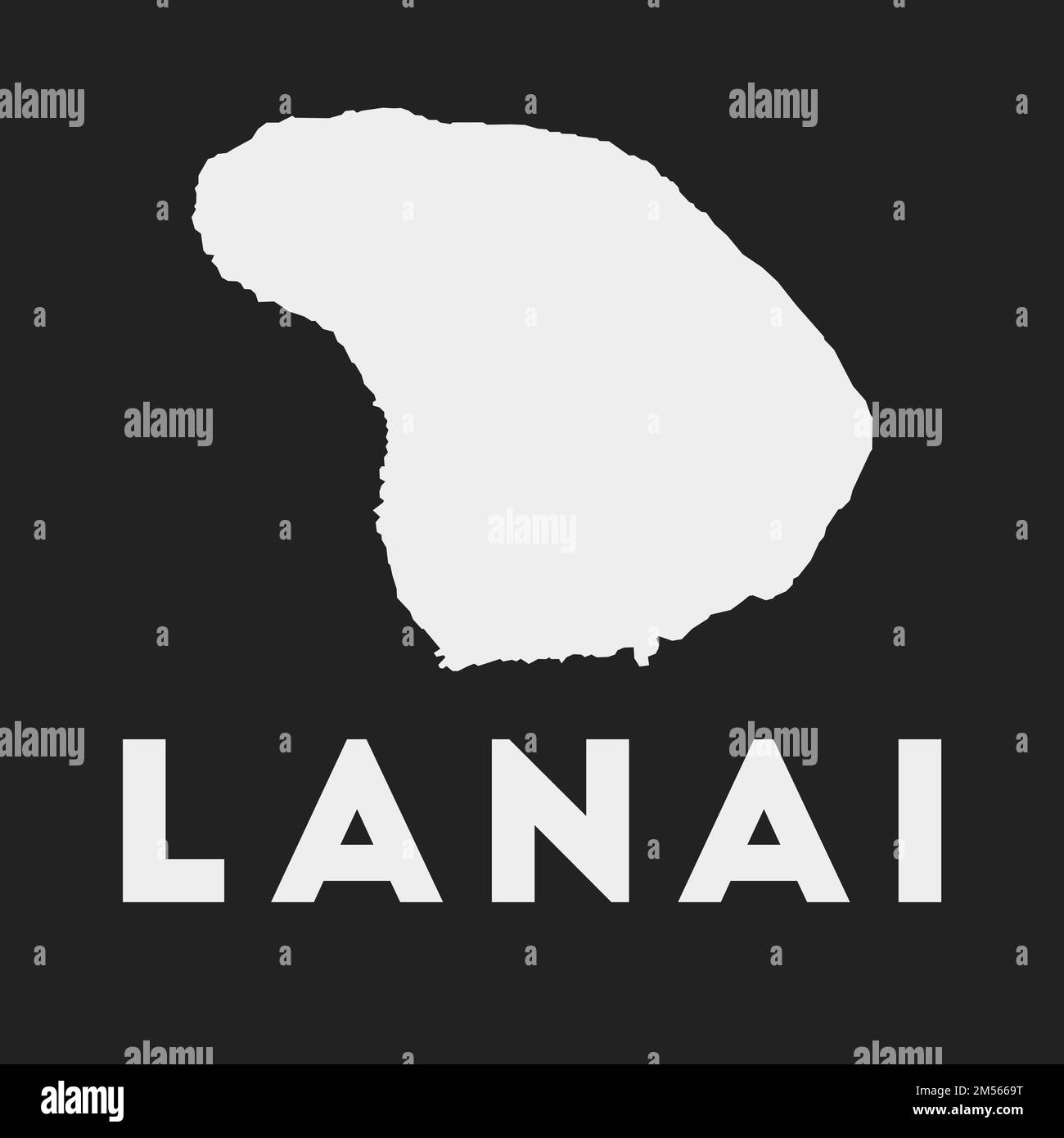 Lanai icon. Island map on dark background. Stylish Lanai map with