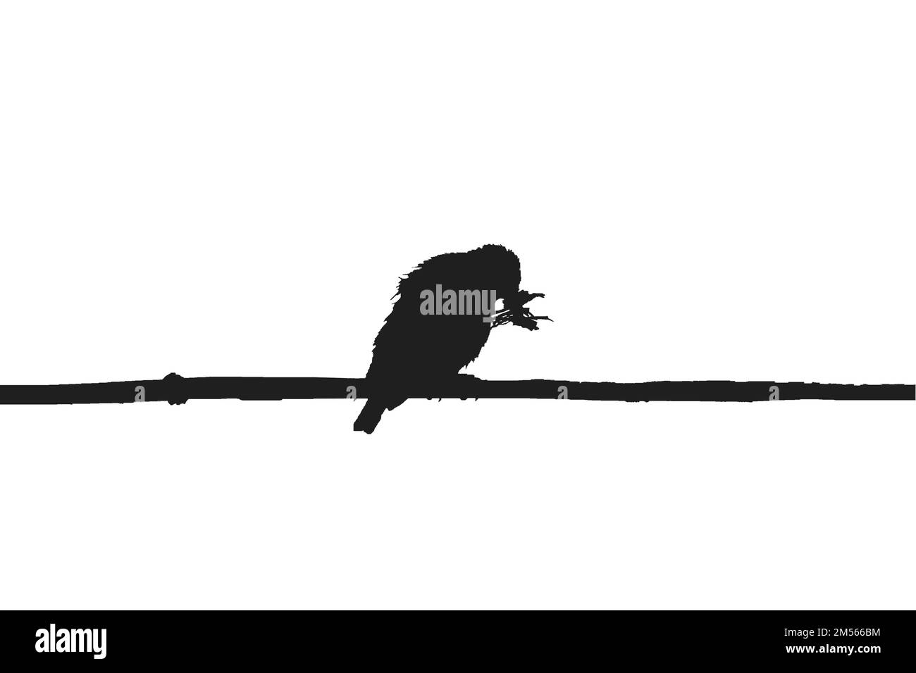 A bird with a branch in its beak to build a nest. . Vector illustration Stock Vector