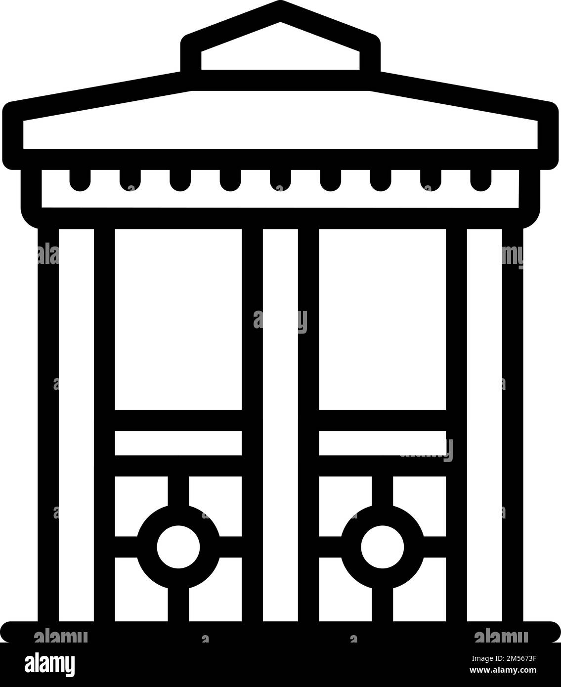 Japan pergola icon outline vector. Pavilion house. Garden outdoor Stock