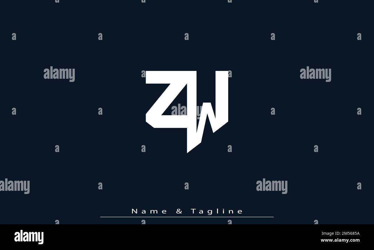 Alphabet letters Initials Monogram logo ZW , WZ Stock Vector Image ...