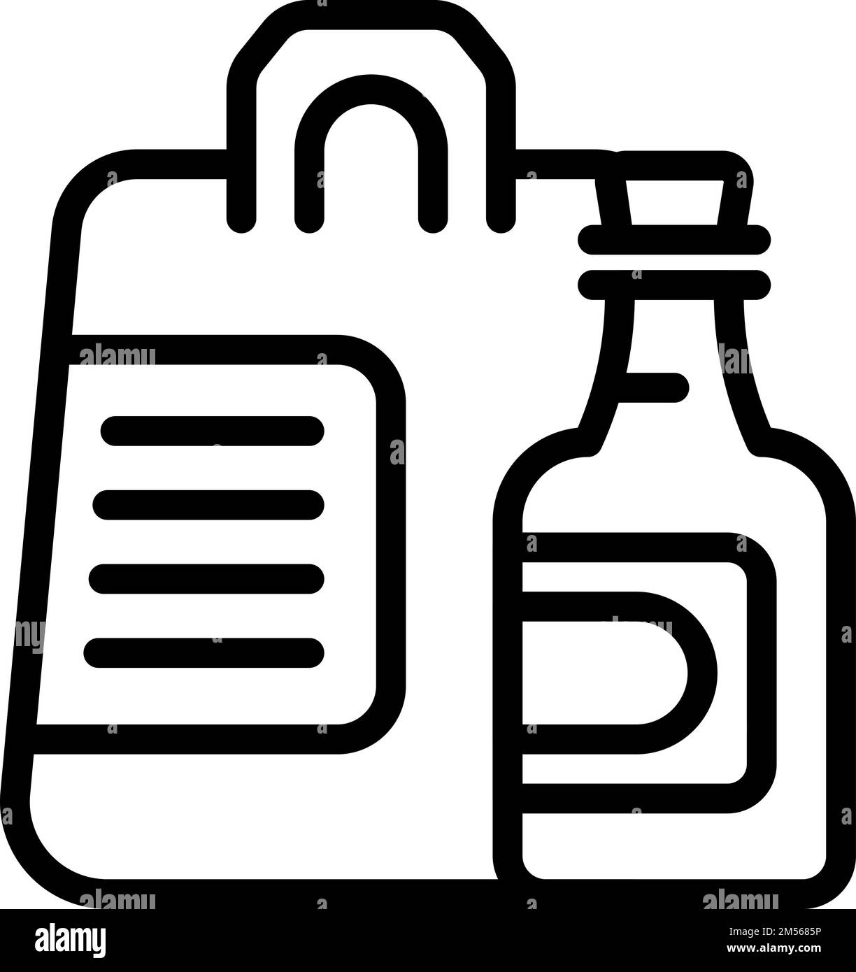 Wine bag icon outline vector. Cellar barrel. Vine food Stock Vector