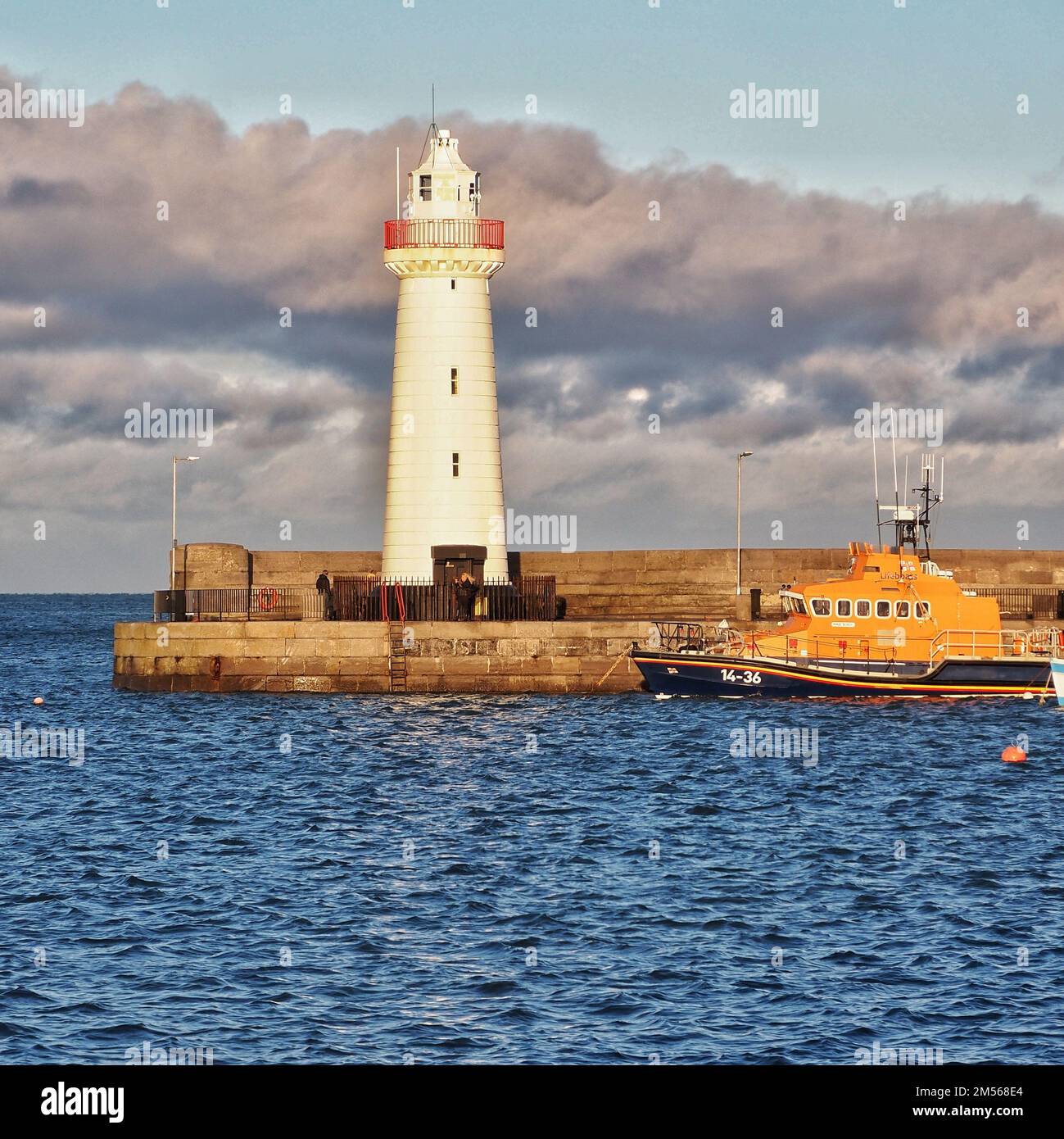 Donaghadee harbour and Lighthouse, Northern Ireland Stock Photo