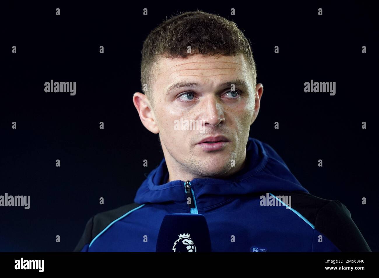 Newcastle United's Kieran Trippier is interviewed by Amazon Prime Video