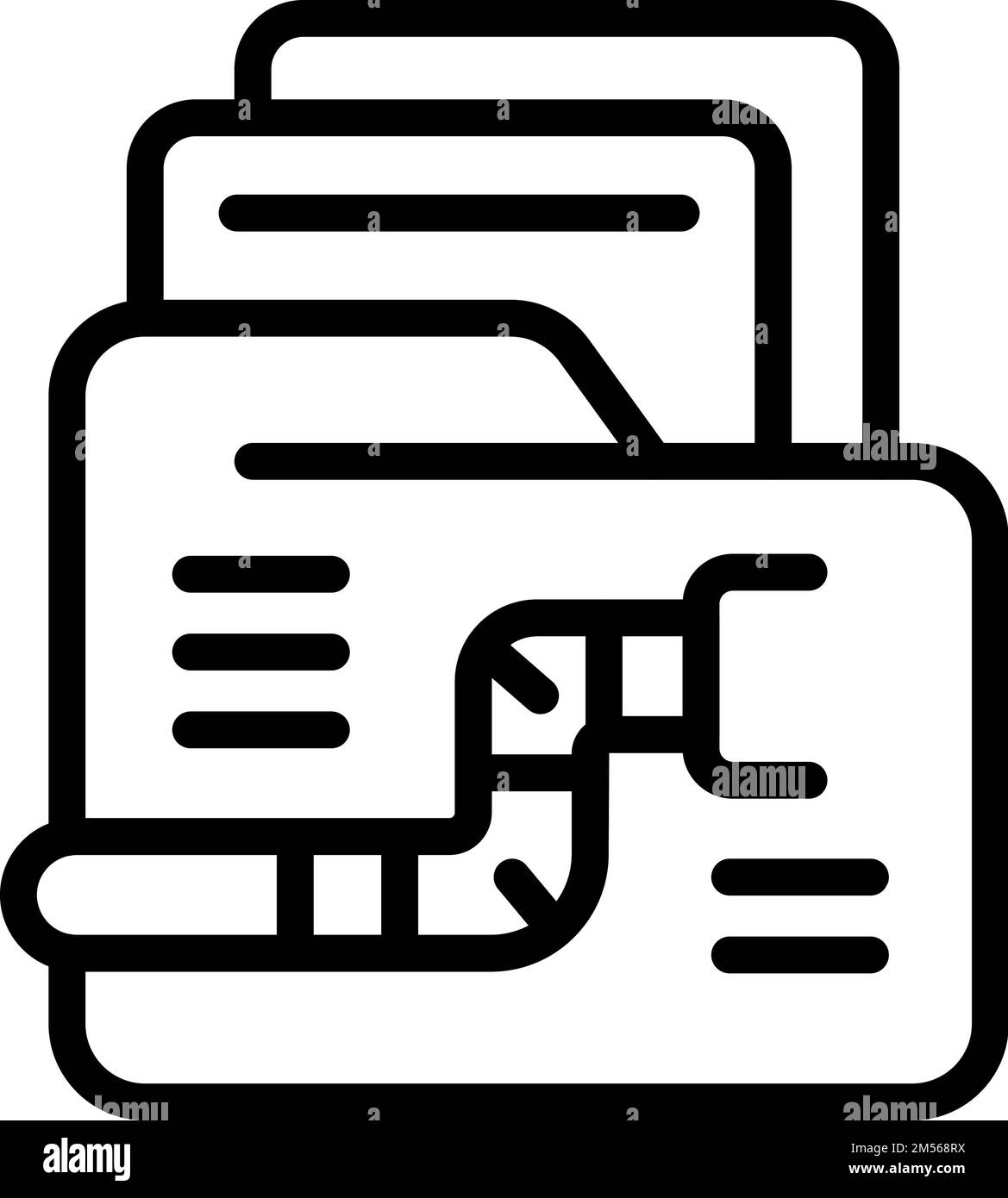Folder data attack icon outline vector. Cyber crime. Internet security ...