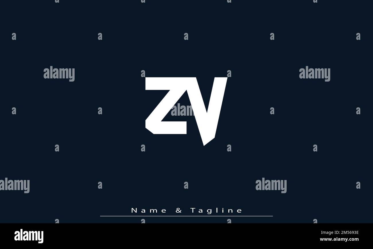 Alphabet letters Initials Monogram logo ZV , VZ Stock Vector Image ...