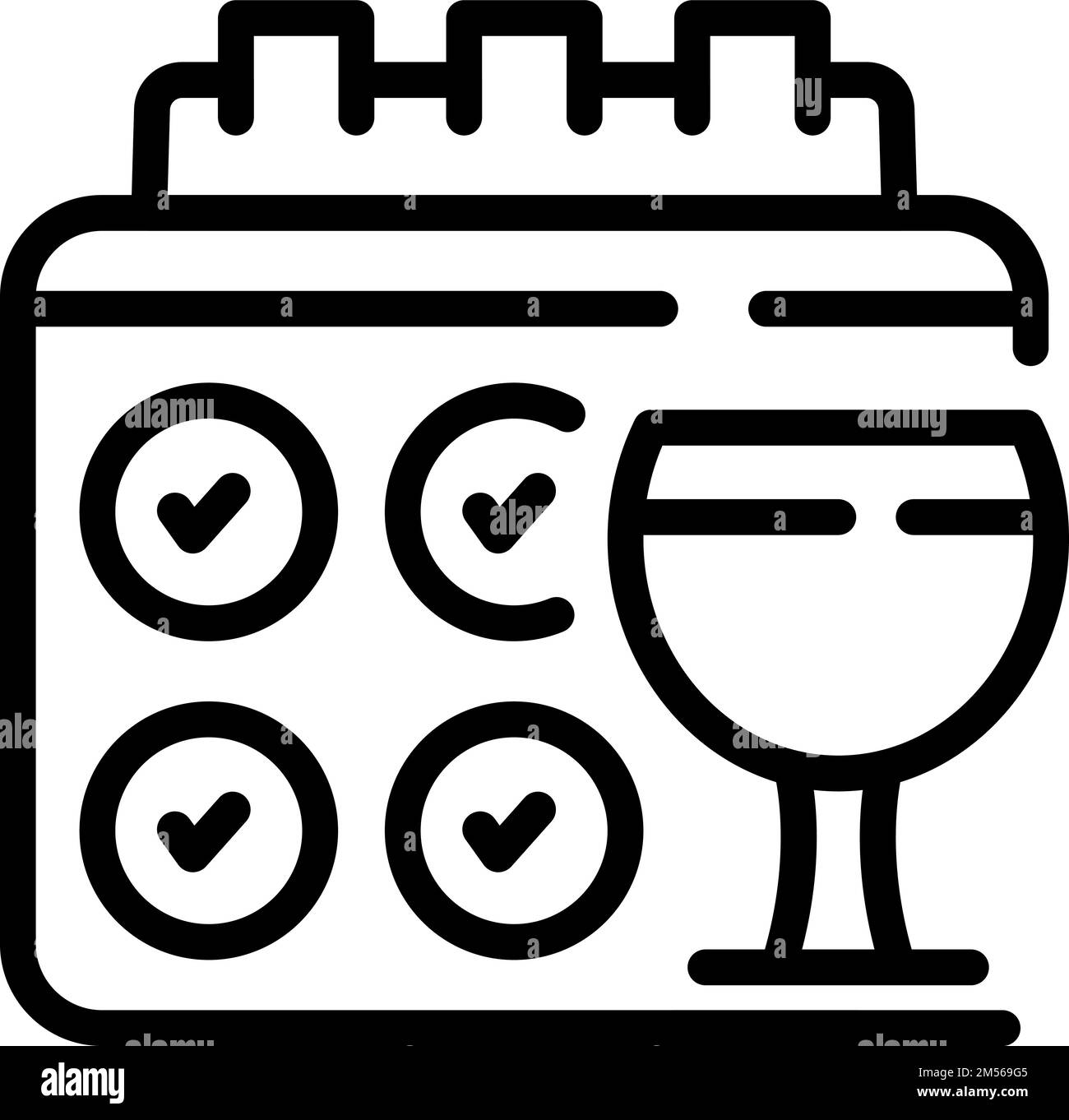 Wine calendar icon outline vector. Grape barrel. Winery cellar Stock