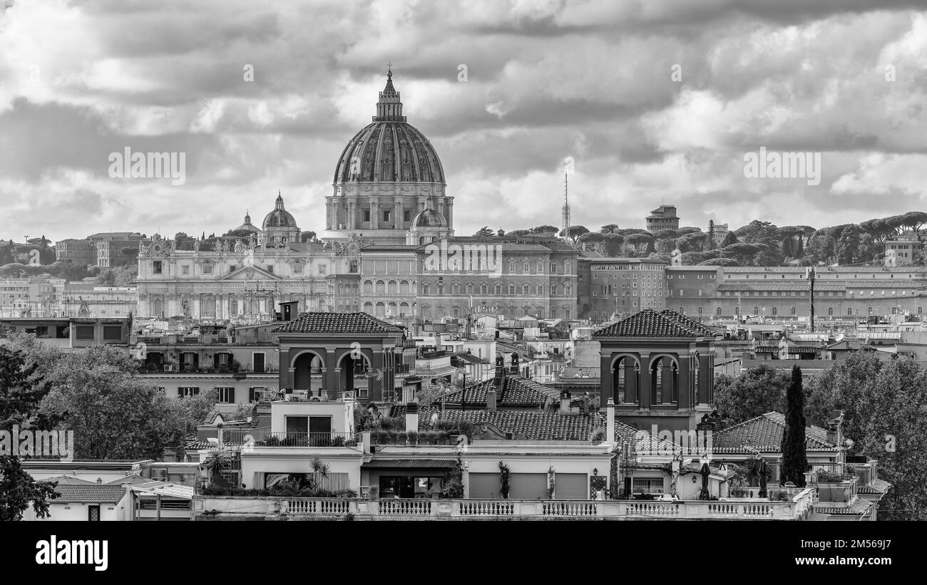 Rome skyline black white Black and White Stock Photos & Images - Alamy
