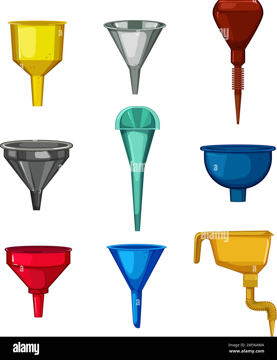 funnel business set cartoon vector illustration Stock Vector Image